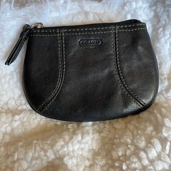 Coach Black Leather Zip Wallet - Picture 1 of 7